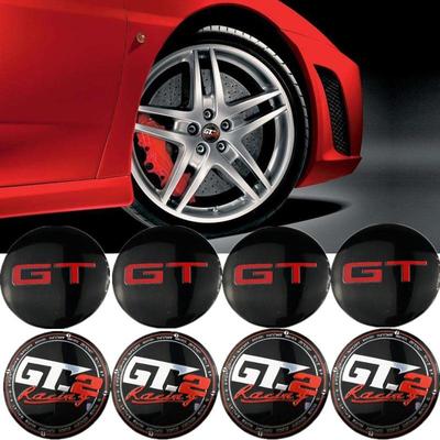 4 X GT 56.5mm Car Wheel Center Hub Caps Sticker Decals