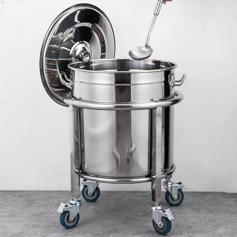 Tall Stainless Steel Soup Pot with Wheels, 55cm