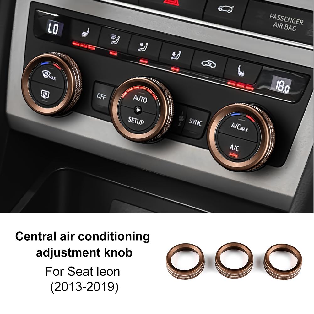 Aluminum Air Conditioning Control Knob for Seat Leon 2013-2019 FR Interior Trim Brown