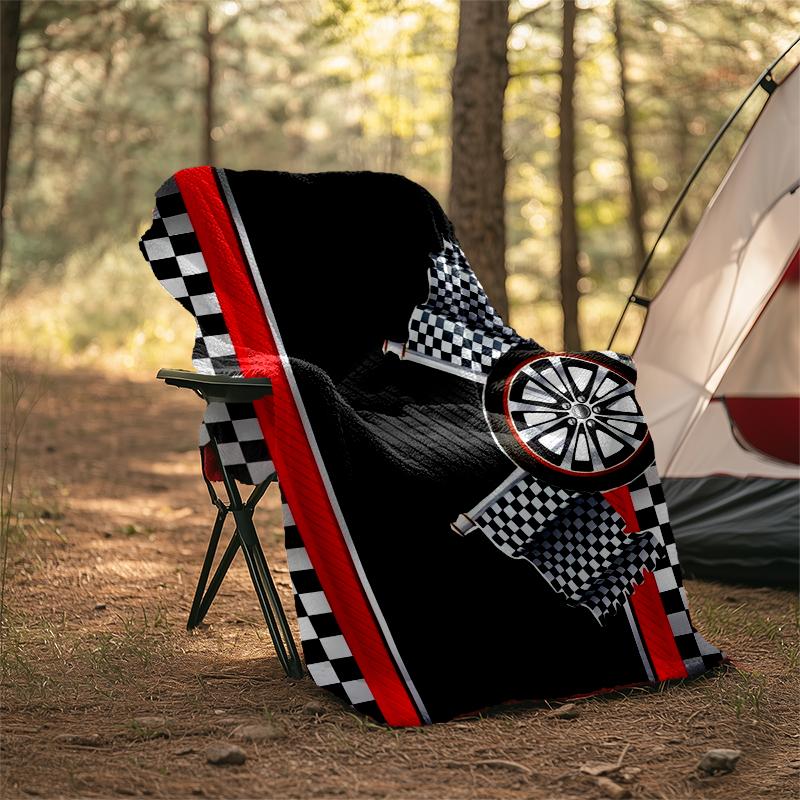 Racing Theme Printed Blanket - Perfect for Couch, Bed, Travel & Outdoor Use | Machine Washable, Cozy & Durable.