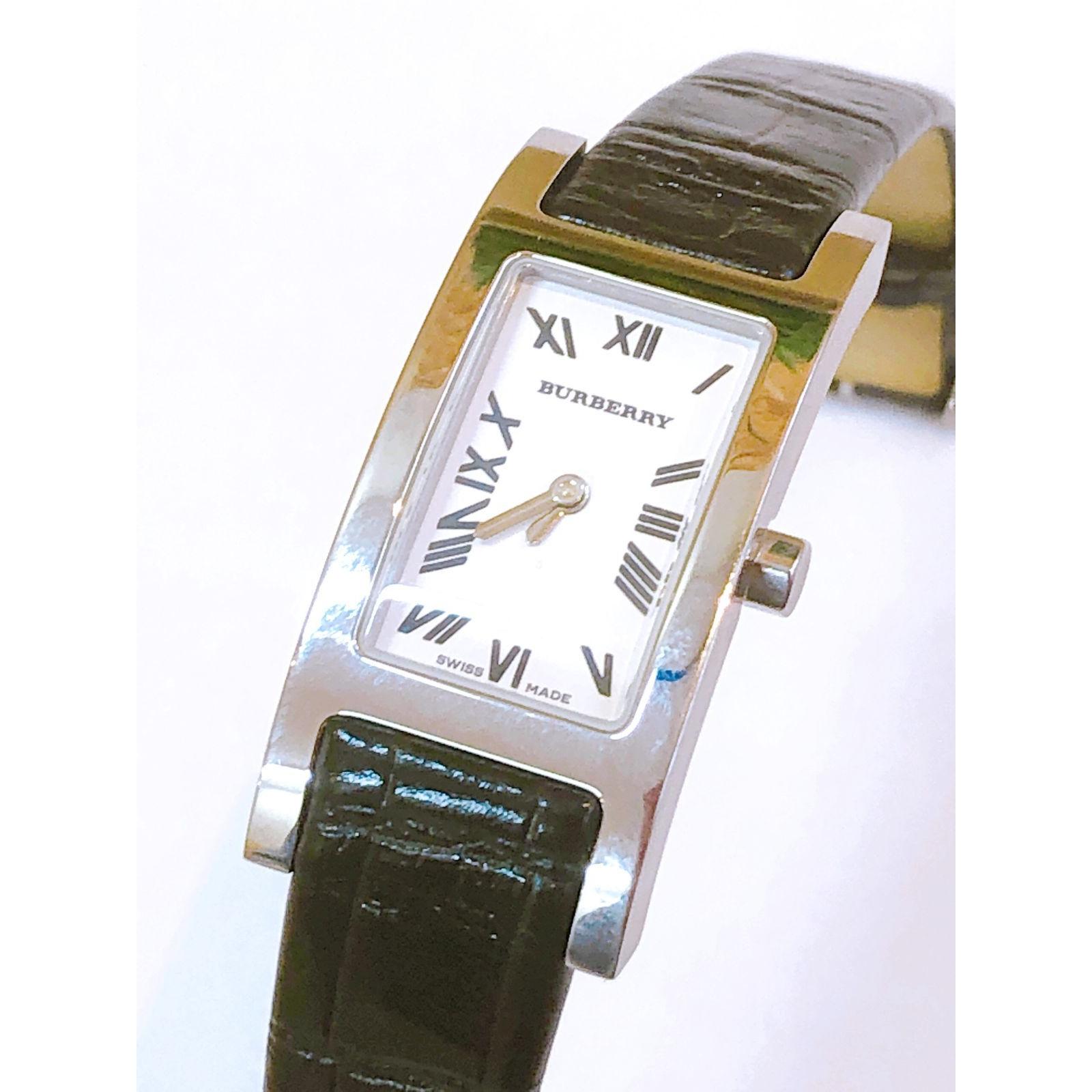 Used [4298] Burberry Watch 14000L 20396 Quartz Women s Unisex Watch Leather Belt Wrist Watch Swiss Made Rectan Roman Numerals