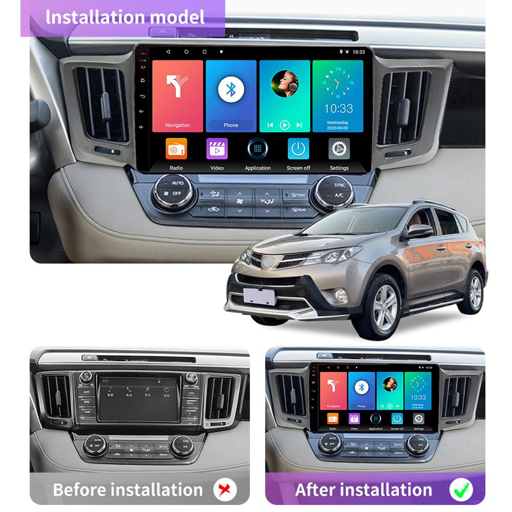 Reproductor Multimedia para Coche Android 2 Din Para Toyota RAV4 2012-2015 Unidad Principal Estéreo Carplay Navegación GPS BT WIFI 4+64GB