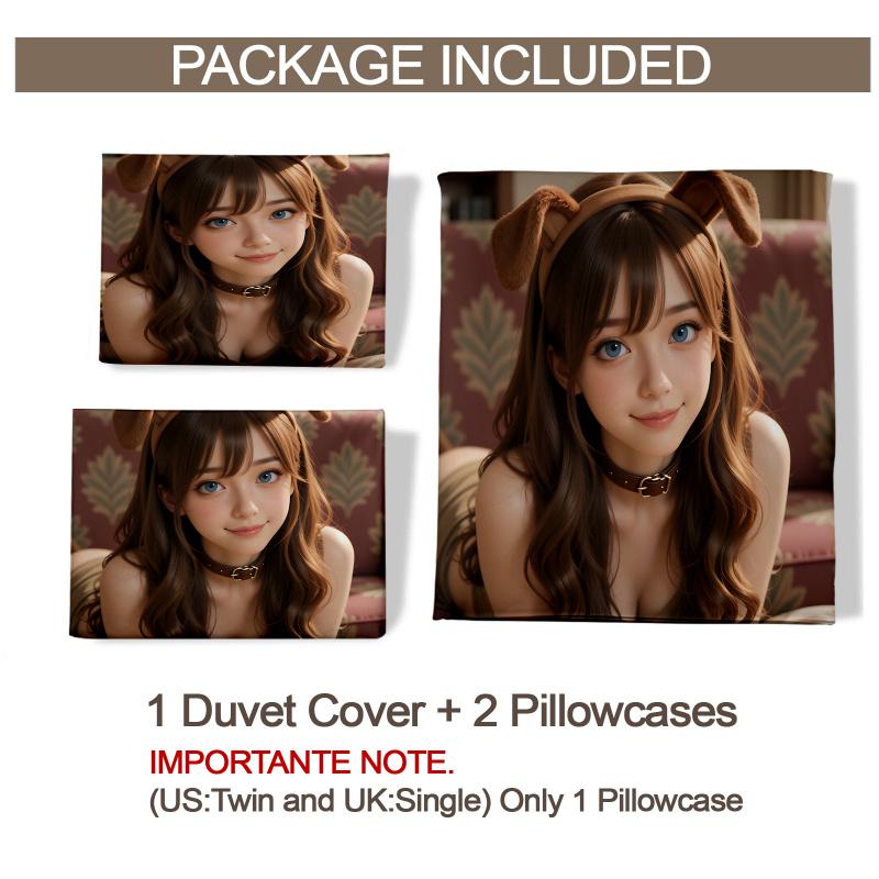 Euphoria Season 3 Woof Woof Print Duvet Cover Set No Filler Soft Microfiber Bedding Set For Teens Bedroom