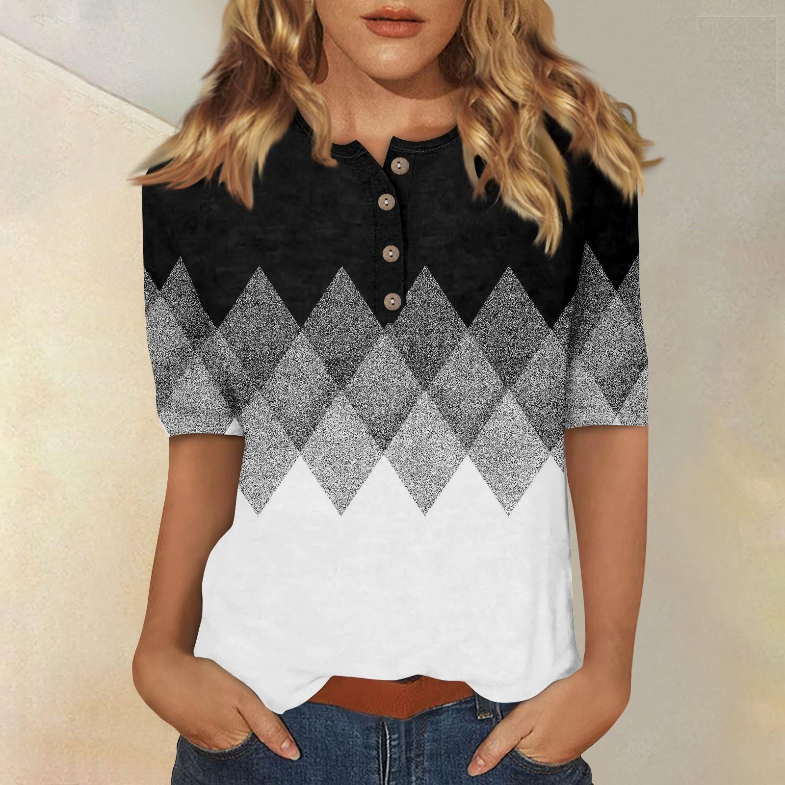 

Женский повседневный топ на пуговицах с рукавом 1/2 XL