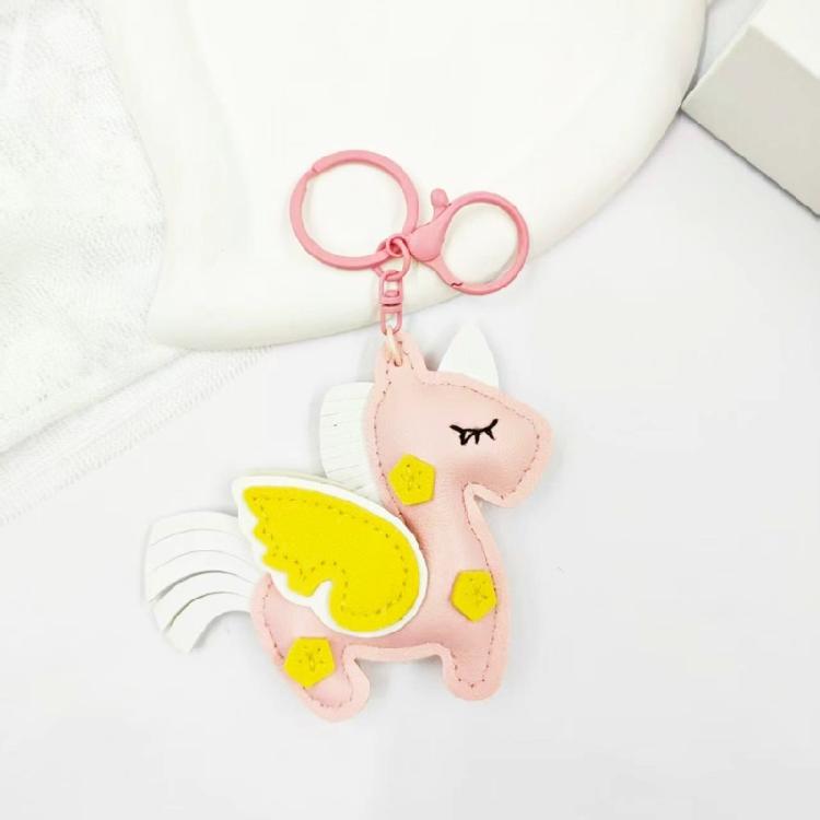 Stylish Flying Horse Motif Keychain Crafted Of Quality PU Leather Multi Functional Accessory For Men Women Gift
