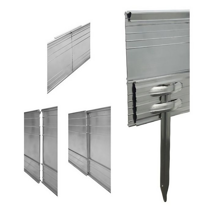 Bordure de Jardin - ICH-ZAPFE.DE - Aluminium Ultra Solide - 10cm x 2m - 10 Pièces - Gris