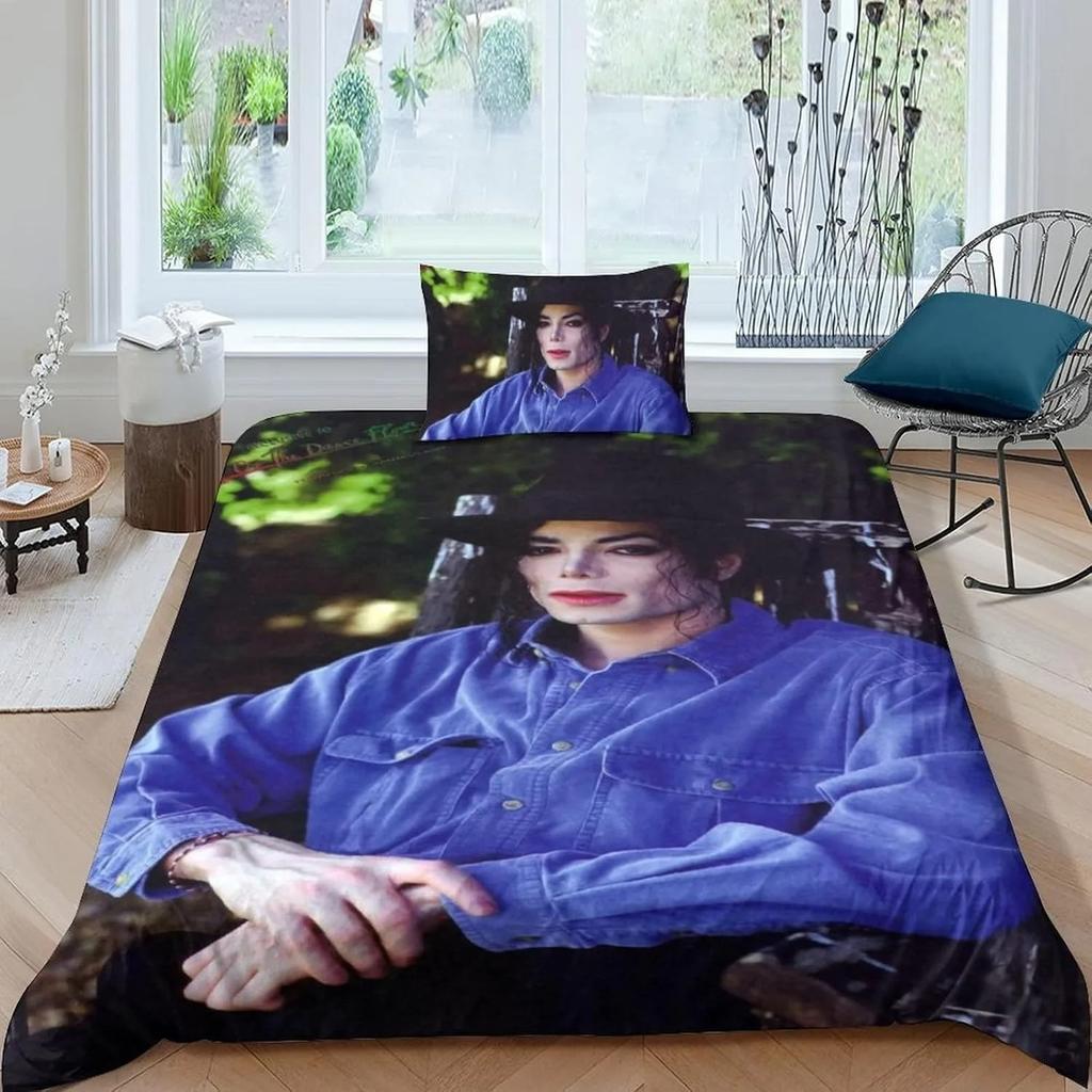 New M-Michael Jackson Bedding Set,Duvet Cover Bed Set Quilt Cover Pillowcase,king Queen Size Bedding Set Kids