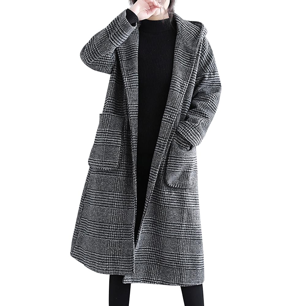 Minax Long Loose Plus Flattering Casual Stylish Outerwear for Going and L693 Coat, Fit, Size, Outerwear, Silhouette, Out, Commuting, School, Fall,