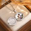 Collane Ciondolo Cornice Foto Personalizzabile Gratuita Vnox, Ciondolo Rotondo Contiene Immagine Foto, Collane Medaglione Commemorativo d'Amore Regalo per Donne
