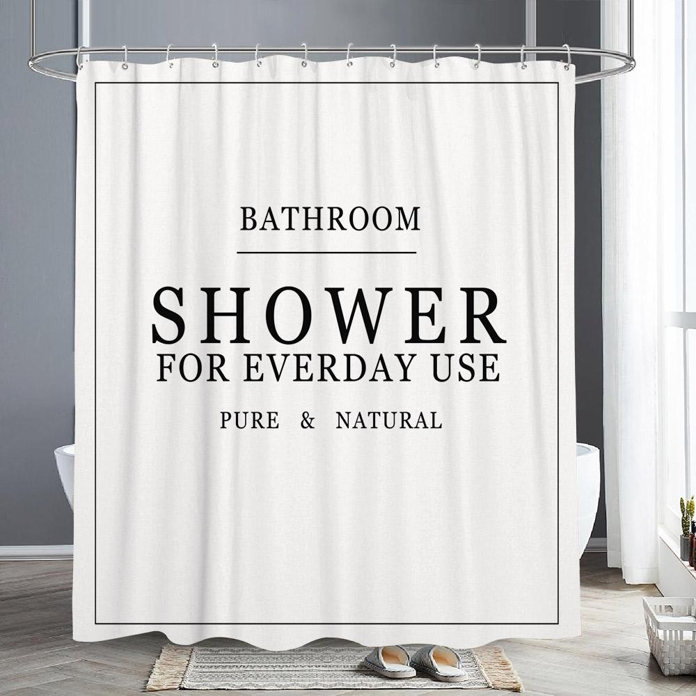 

Абстрактные геометрические линии занавеска для душа с буквенным принтом черно-белая занавеска для душа простая скандинавская занавеска для ванной комнаты декор ванной комнаты 180x200cm-70x78in