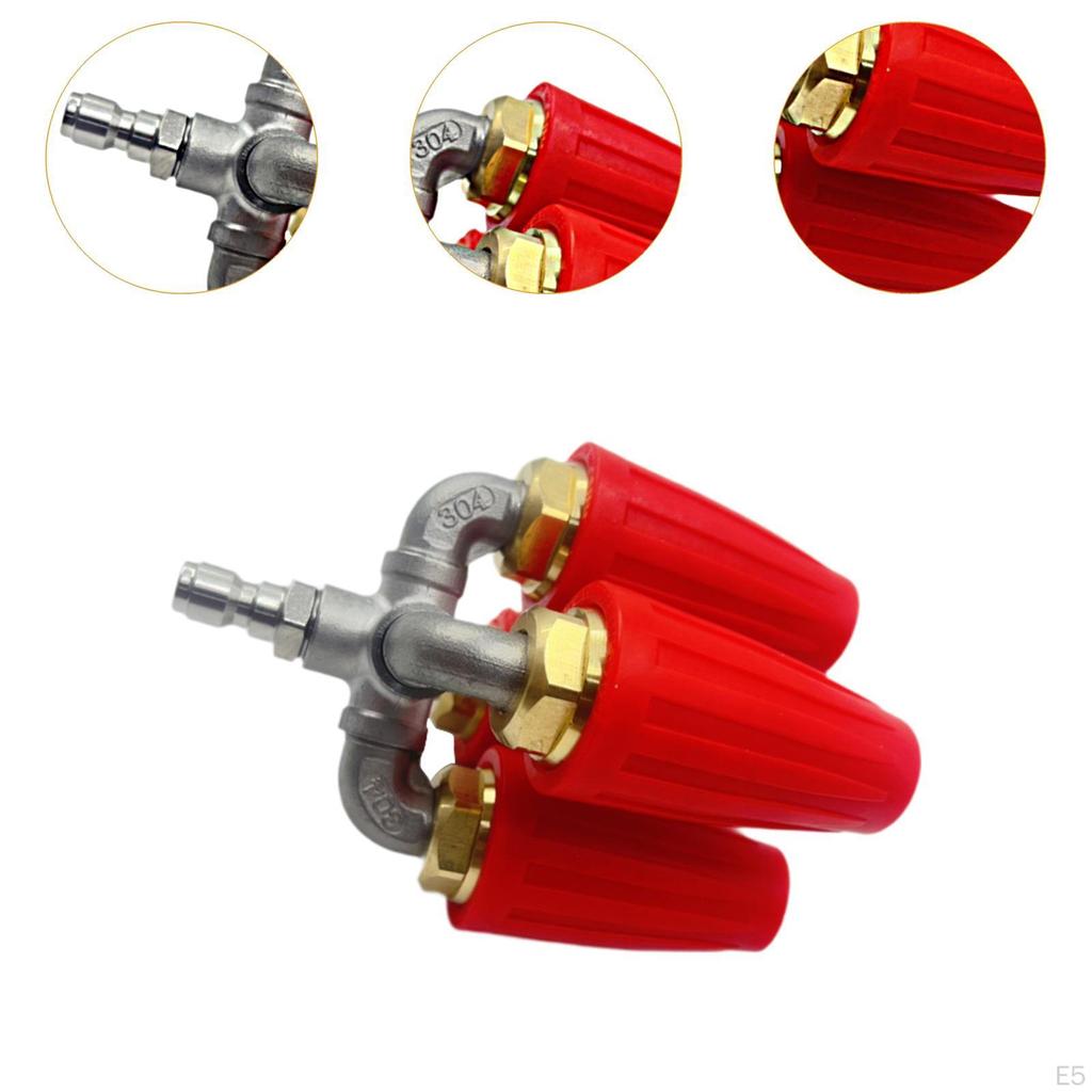 4000 PSI Pressure Rotating Spray Nozzle 1/4 Inch Quick Connect Stainless Steel Connector