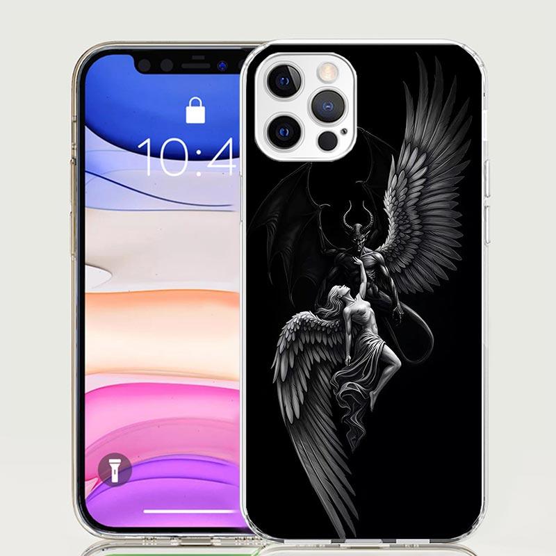 Angel Wings Devil Bad Phone Case For iPhone 17 Air 16 15 Plus 11 14 Pro Max 13 Mini 12 7 8 + SE Pattern Art Customized Cover 17