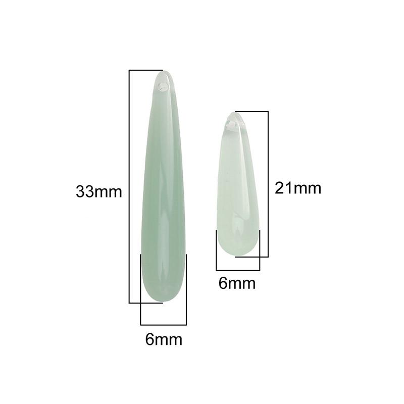 5Pcs/pack Long Water Drop Beads Charm Resin Imitation Jade Water Drop Pendant Jewelry Pendant DIY Necklace Accessories
