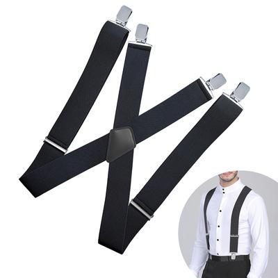 Pánské podvazky Vysoce elastické, nastavitelné 4 silné klipsy Suspender X zadní kalhoty