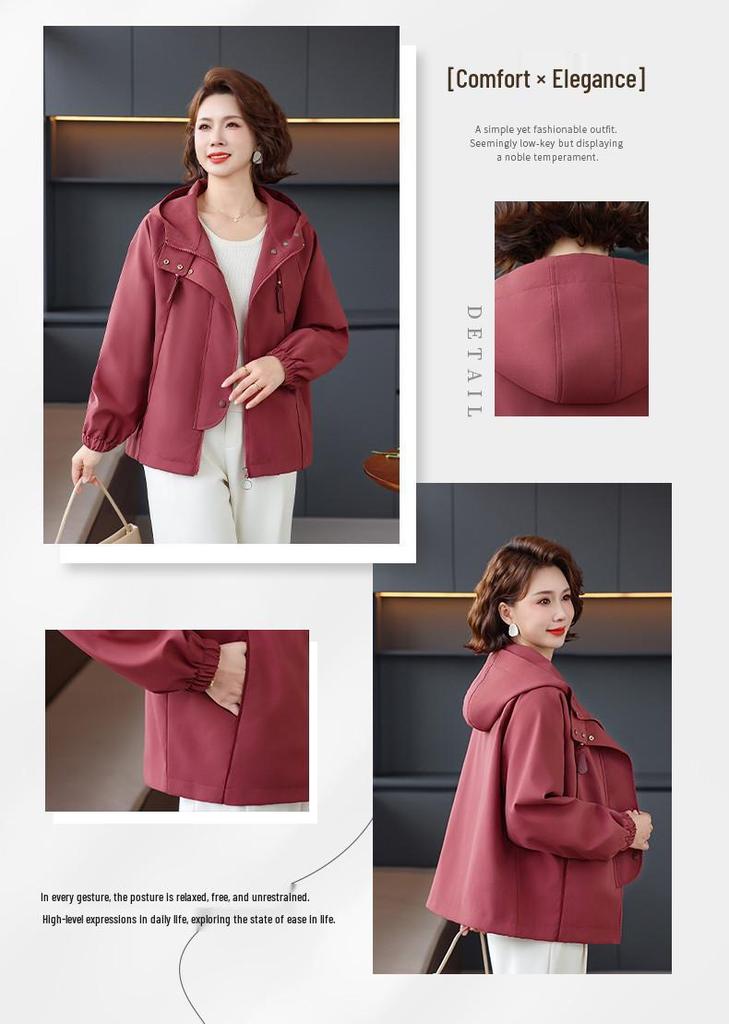Elegant Spring Windbreaker for Mature Women 2026