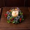 Christmas Decorations Candle Holders Scented Candle Holders Decorative Pinecones Red Berry Wreaths Table Centerpieces