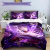 3pcs Genshin Impact Balzebub pattern bedding set duvet cover set includes duvet cover &pillowcases, perfect all season bedroom decoration & gift