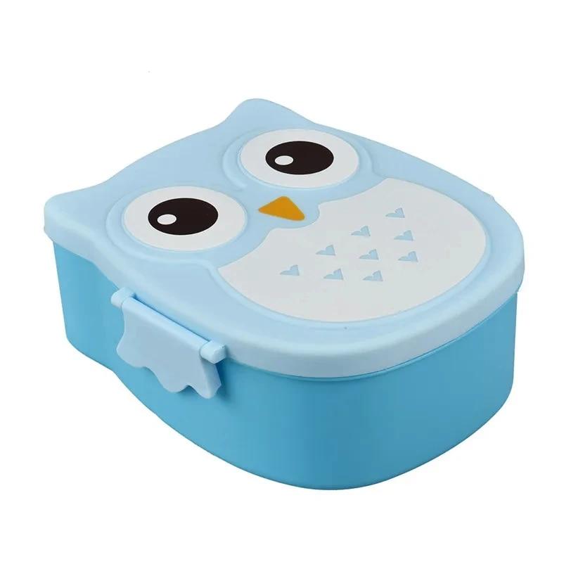 1Pc Gufo Forma Lunch Box Con Scomparti Lunch Food Container Con Coperchi Almacenamiento Cocina Portable Bento Box Per Bambini