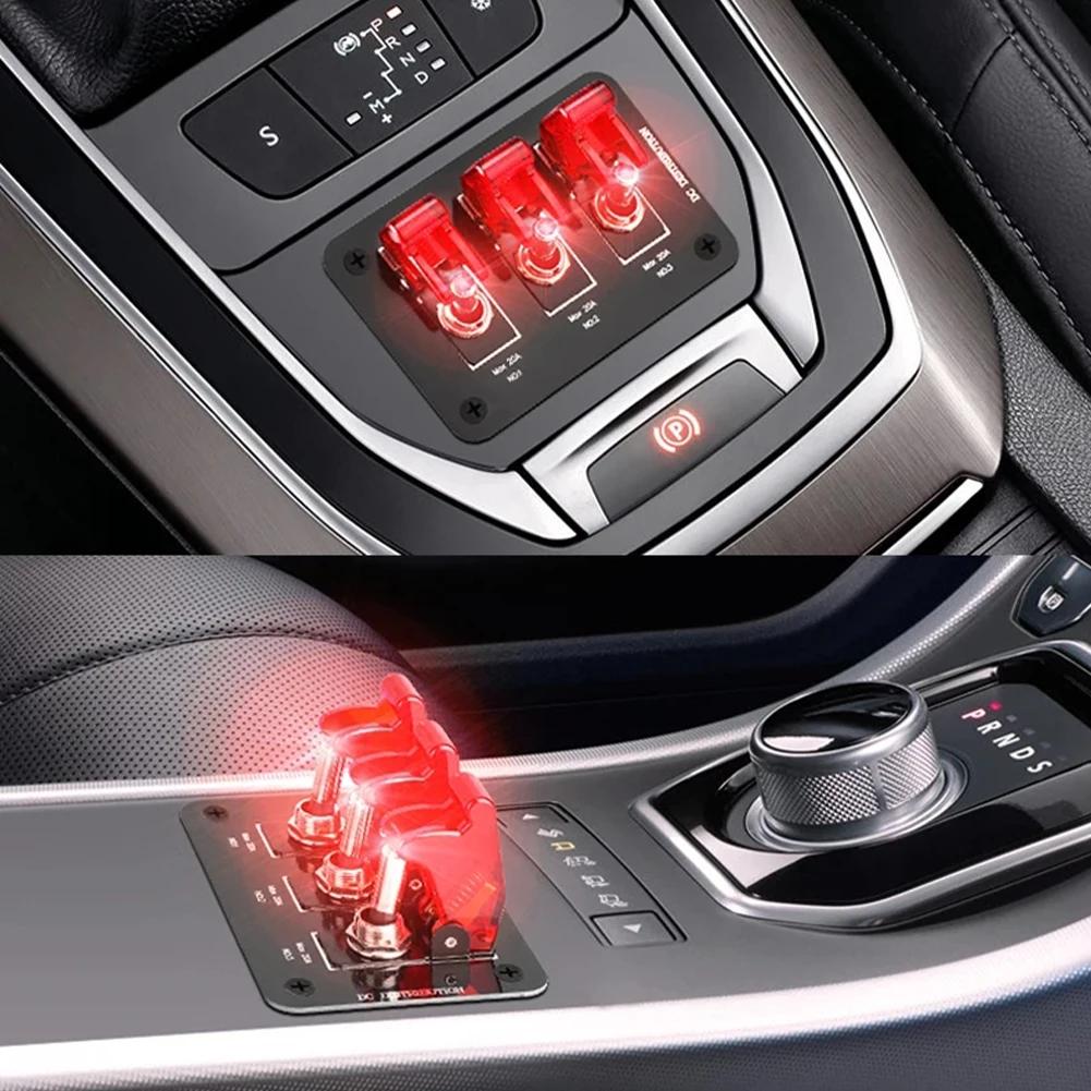 12/24V 3-Position Auto LED Racing Car Ignition Engine Start on/Off Push Toggle Switch Panel Car Boat Caravan Modification