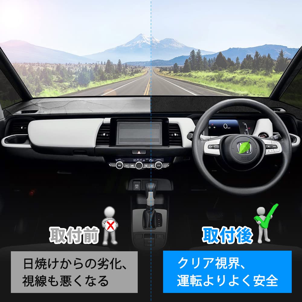 GIMUYA Dashboard Mat for Honda New Fit February 2020 Sun Dashboard Light Suede Interior Set GR1/GR2/GR3/GR4/GR5/GR6/GR7/GR8 (4th Generation, -