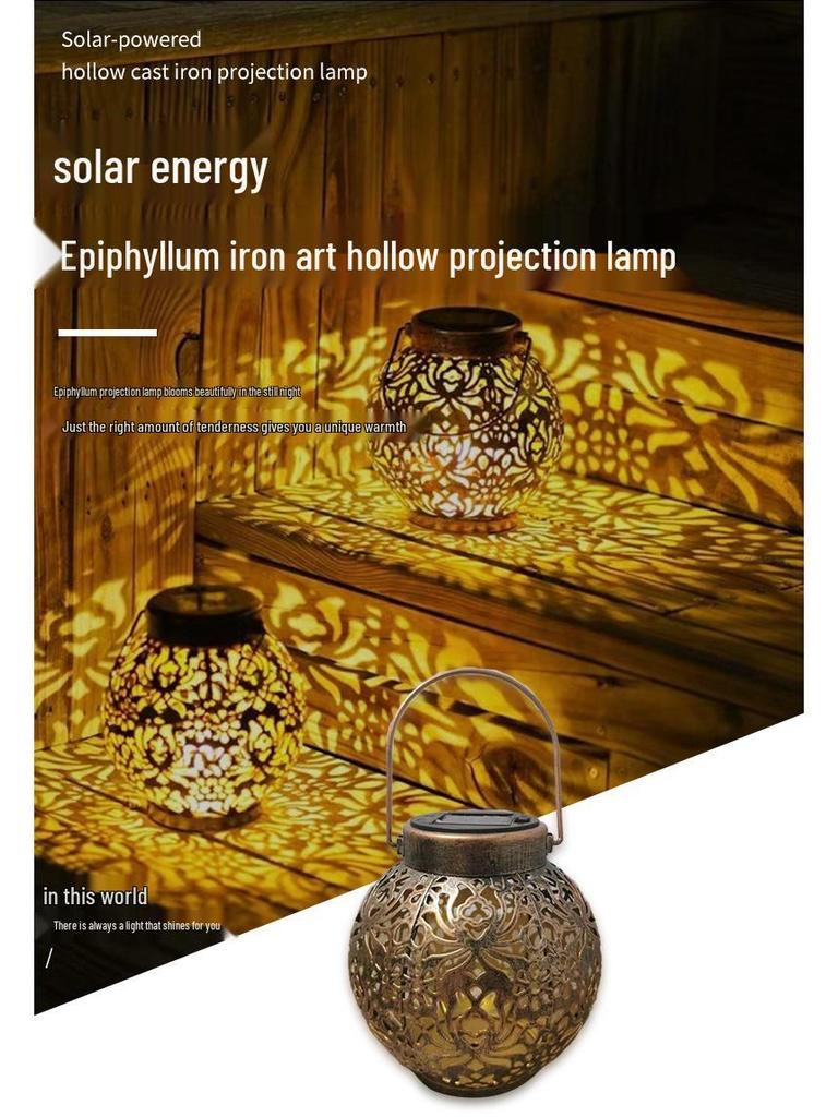 Epiphyllum Solar Iron Art Projection Light – Outdoor Garden LED Atmosphere Lighting