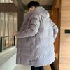 Medium-length Cotton Clothing Men's Section of The Winter of The New Loose Hooded Bakery Clothes Cotton Jacket Thickened Down Cotton Coat