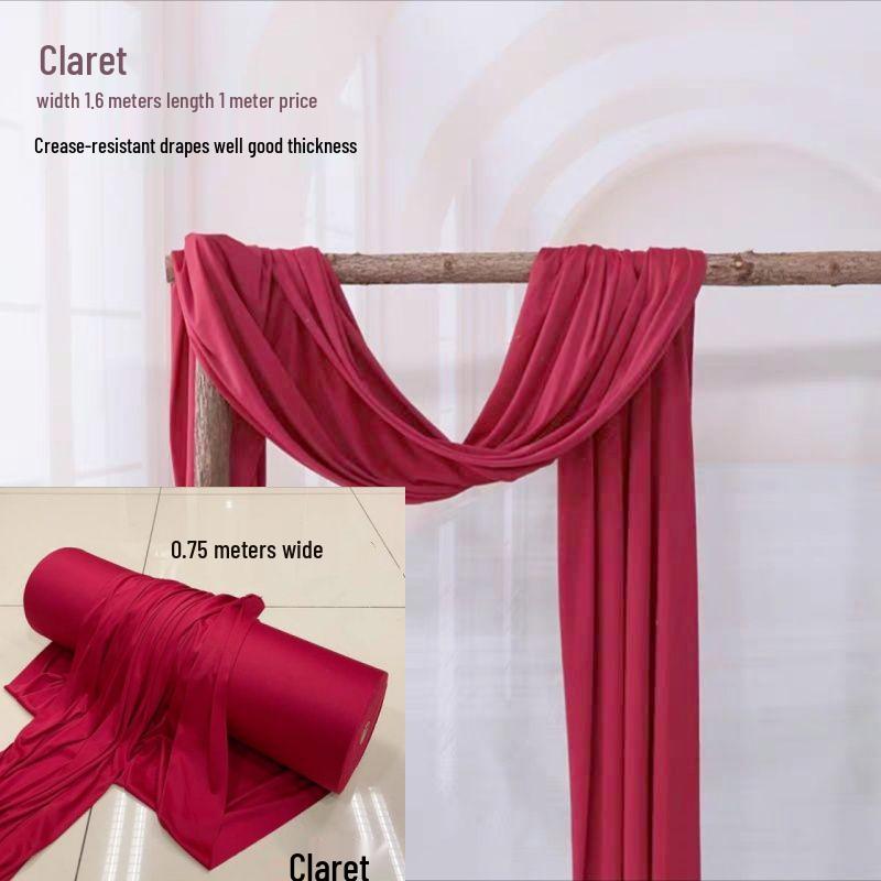 Burgundy Wedding Stair Handrail Drapes with Pull Flower Banners