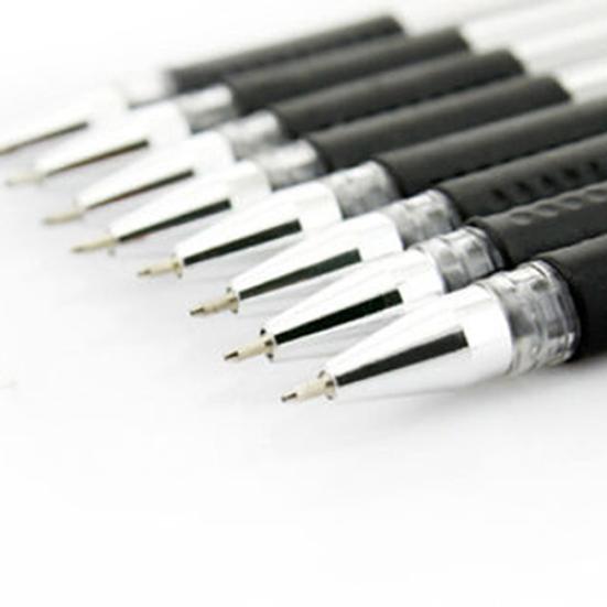 12Pcs Box 0.5mm Black Gel Ink Rollerball Ballpoint Pen Study Office Stationery