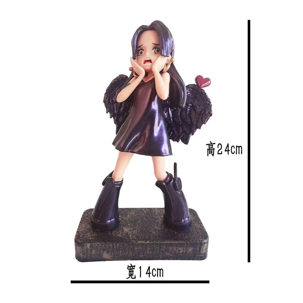 Anime One Piece Figure Boa Hancock Sexy Seraphim Black Hancock Statue 23cm PVC statue Collection Model Toys For Children Gifts