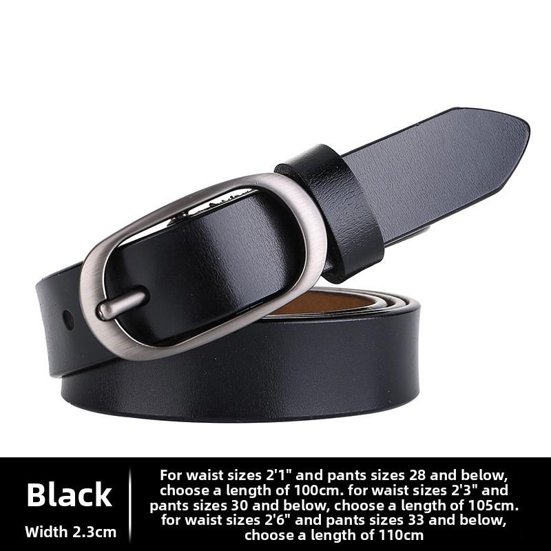 Elliptical Alloy Buckle Leather Women Belt For Fashion Casual Office Gift Use