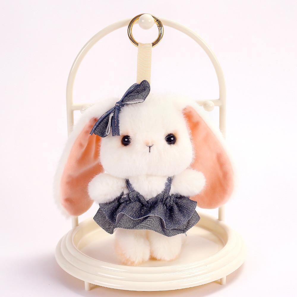 Plush Bunny Keychain With Bow Dress For Kids Gift And Bag Decor