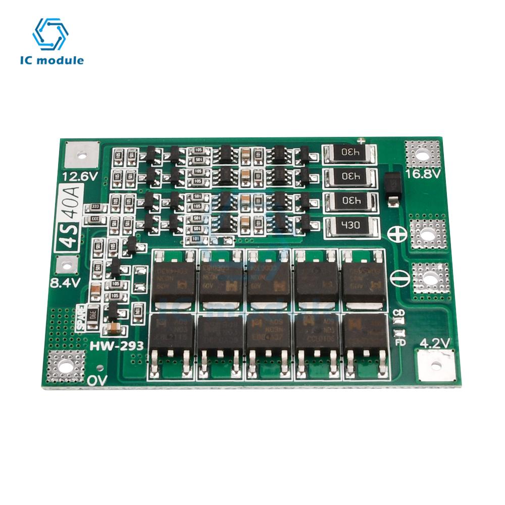 4S 40A Li-ion Lithium Battery Charger Protection Board 18650 BMS For Drill Motor 16.8V wiht Balance