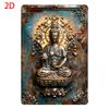 Tin SignVintage Golden Leaf Buddha Aluminum Wall Sign  Retro Metal Decor For Home  GardenPerfect For Room Decor