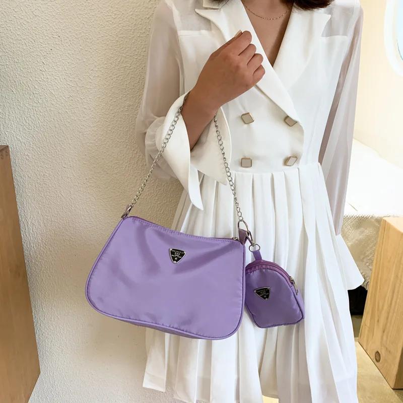 New Simple Small Satchel Women's Underarm Bag Solid Color Shoulder Bag Casual Crossbody Women's Mother and Child Bag