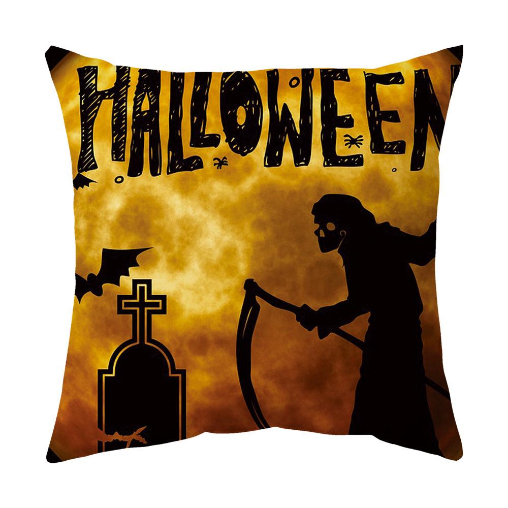 Halloween Cartoon Backrest Sofa Pillow Case Pillow Case Decoration Peach Skin Pillow Cushion Nordic Living Room