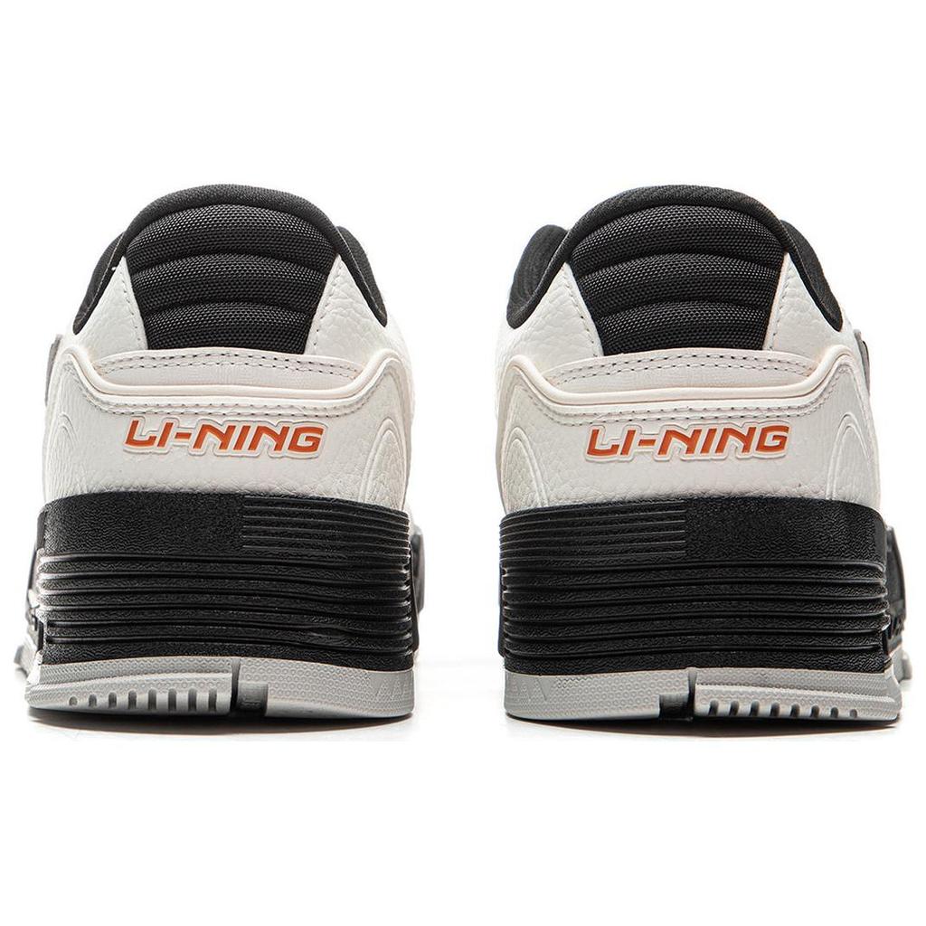 New LiNing Li Cheng Slip Resistant Cushioning Wear Resistant Low Top Skateboard Shoes Men's White Black AGCU335-4