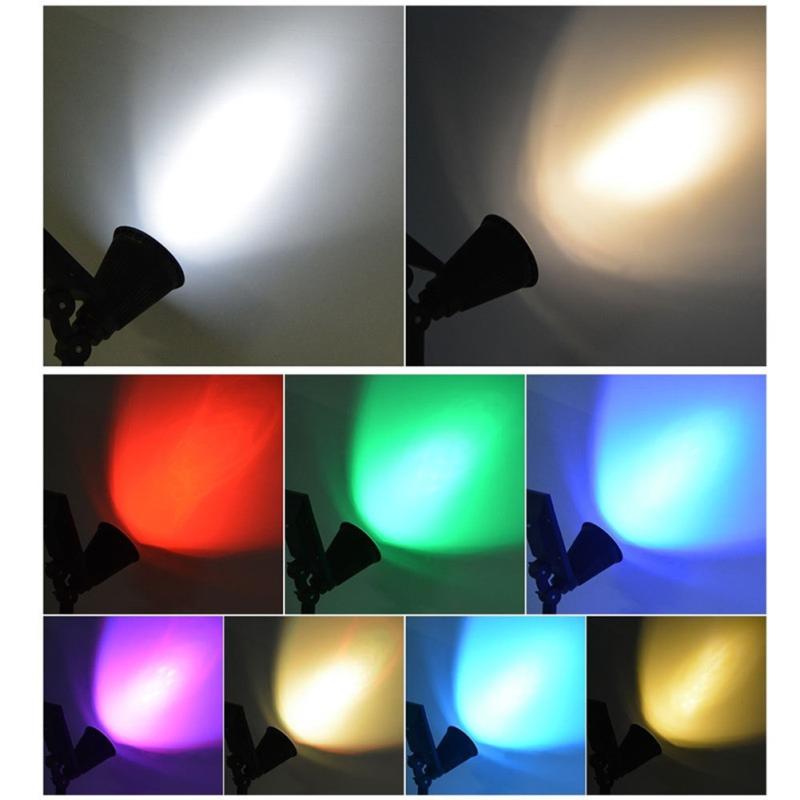 Led Solar Spotlight 7 Color Changing 180 Degree Adjustable Outdoor Garden Landscape Decorative Light