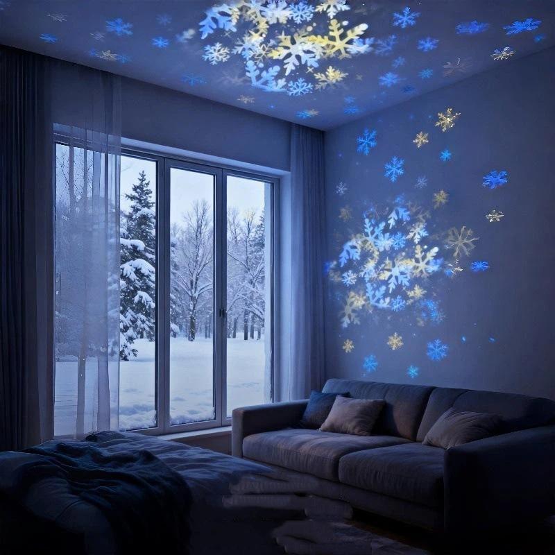 LED Ocean Projector Light 360° Rotating Dynamic Night Light USB Ambient Lamp for Home Date Night Children Birthday Gift
