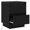 Nightstand Black Oak Look 39 x 34.5 x 50 cm Engineered Wood