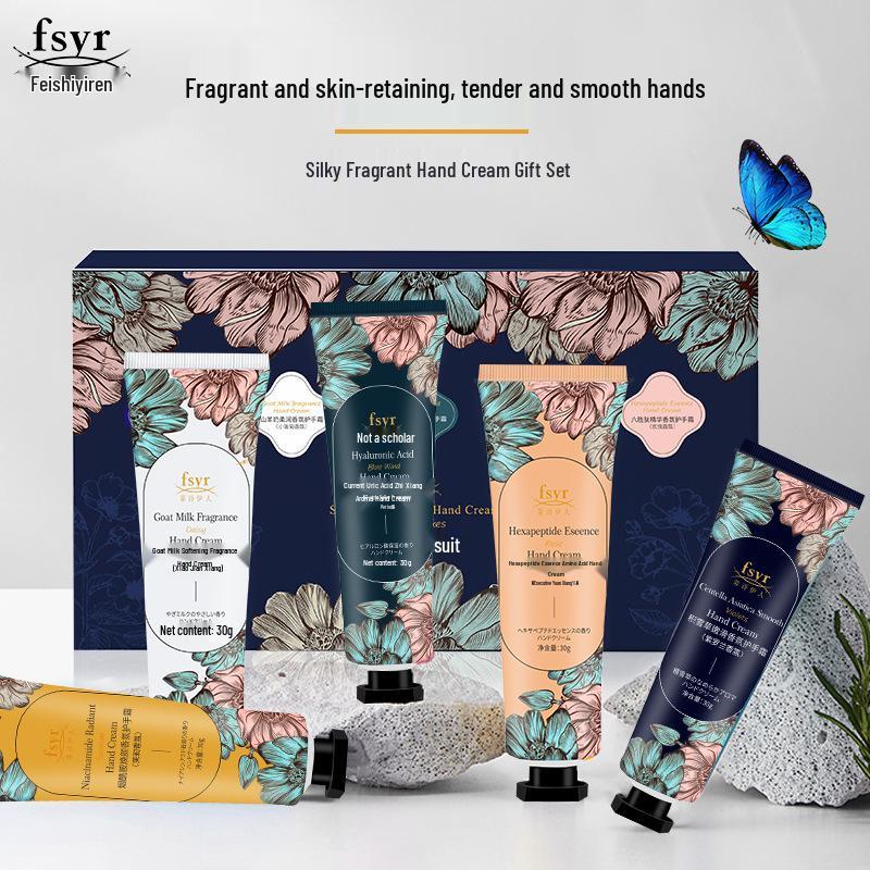 Fesiyiren Silky Floral Hand Cream Set: High Moisture, Hydrating, Fragrant Five-Piece Gift Box