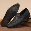 Nuovo Arrivo Moda Uomo Viola Argento Nero Abito con Paillettes Scarpe da Ufficio Business Fascino Maschile Matrimonio Festa Ballo Scarpe Piatte