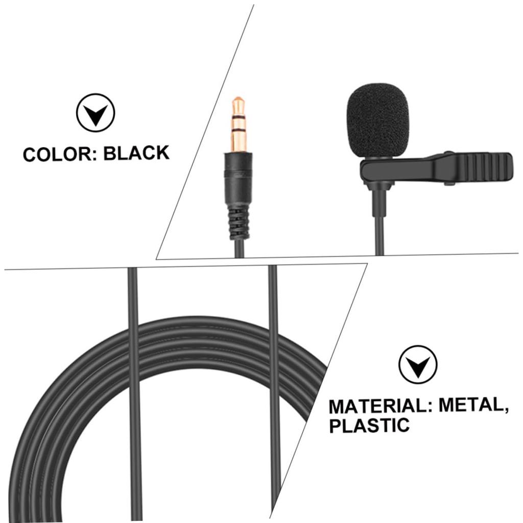 Microfon Lavalier HOMSFOU, Microfon de înregistrare, Microfon de conferință, Microfon pentru cameră gimbal, Microfon condensator 35mm, Microfon cu clips, Live
