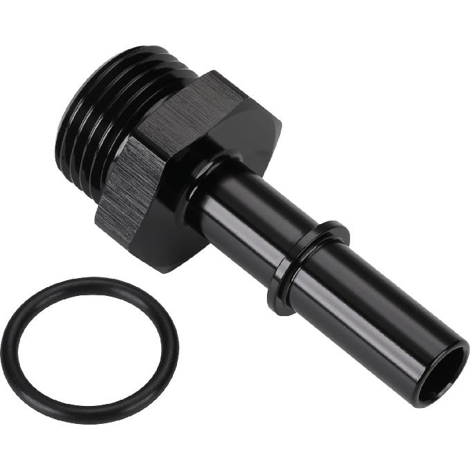 8AN -8 ORB Male to 3/8" SAE Quick Disconnect Connect Male Push On EFI Fuel Fitting Adapter Straight Aluminum Black