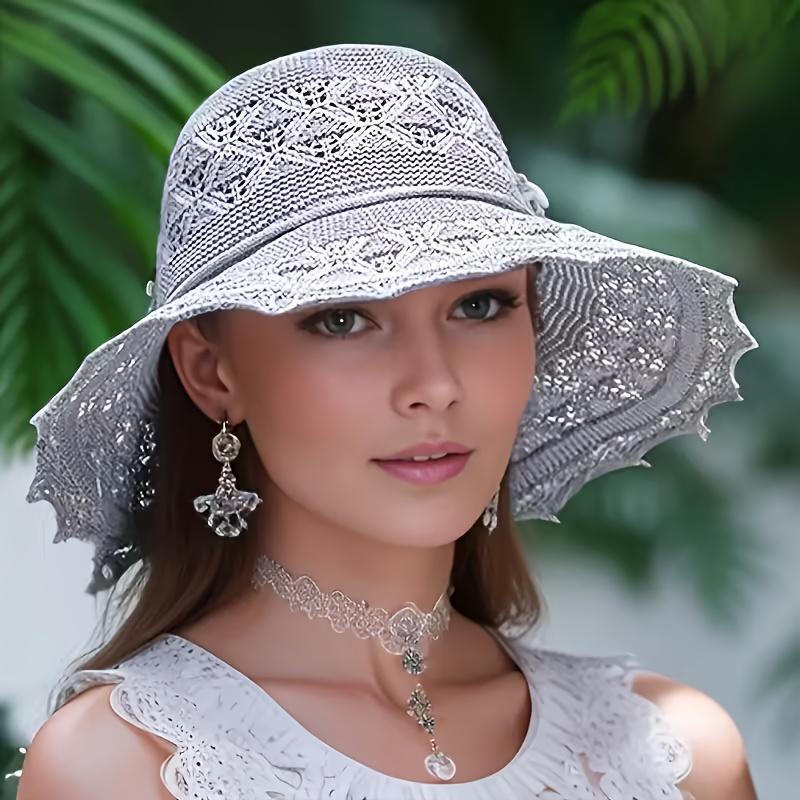1pc Stylish Wide Brim Sun Hat for Women,Lightweight Foldable Beach Hat Perfect for Summer Trip,Portable Outdoor Visor for Tralve