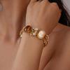 Resin Retro Enamel Bangle Flower Women's Hand Bracelet Light Luxury Baroque Bracelet  Women Girl