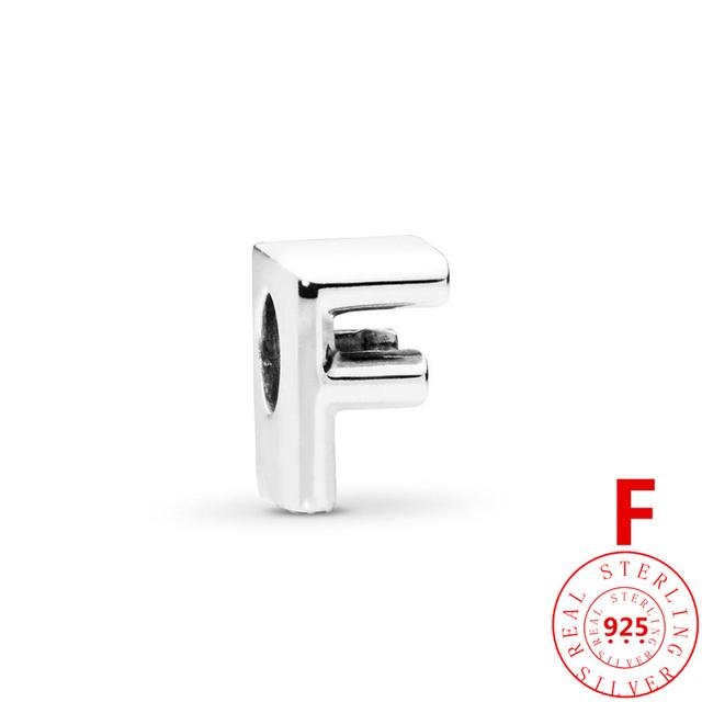 Autentické stříbro 925 Anglické písmeno AZ 26 abeceda klasické korálky vhodné originální módní náramek s přívěskem DIY dámské šperky