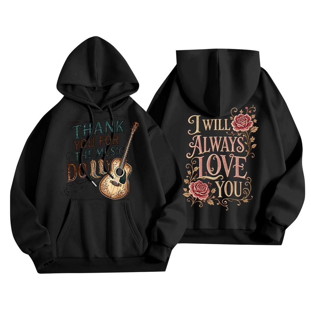 Women's Casual Loose Fit Hoodie with Letter Graphic
