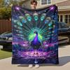 1PC Peacock, cosmicOutdoor Flannel Blanket - Soft Plush Decor for Picnics, Camping, Bedroom, Playroom, Office, or Lunch Break 1276A