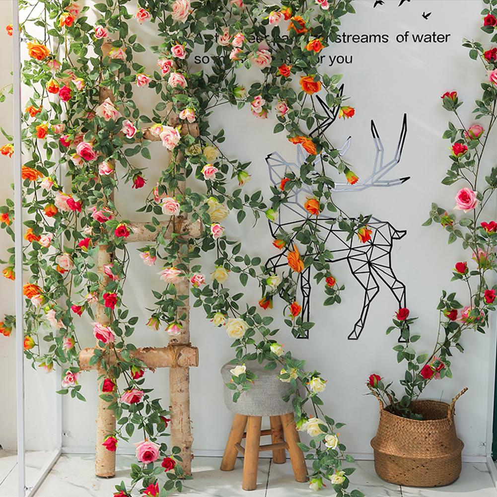 5.9 FT Artificial Rose Vine Artificial Rose Garland Fake Flower Vine for Wedding Home Party Garden Arrangement Decor