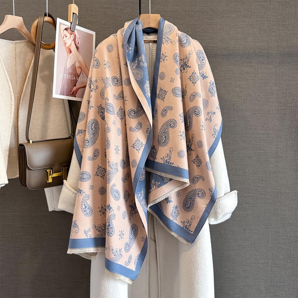 New Fashion Cashew Print Cashmere Scarf Women Luxury Autumn Winter Warm Two-Sided Jacquard Shawls Print Scarve Pashmina Bufanda